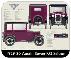 Austin Seven RG Saloon 1929-30 Place Mat, Small